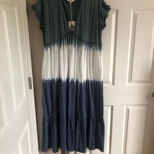 Easel tie-dye midi dress
